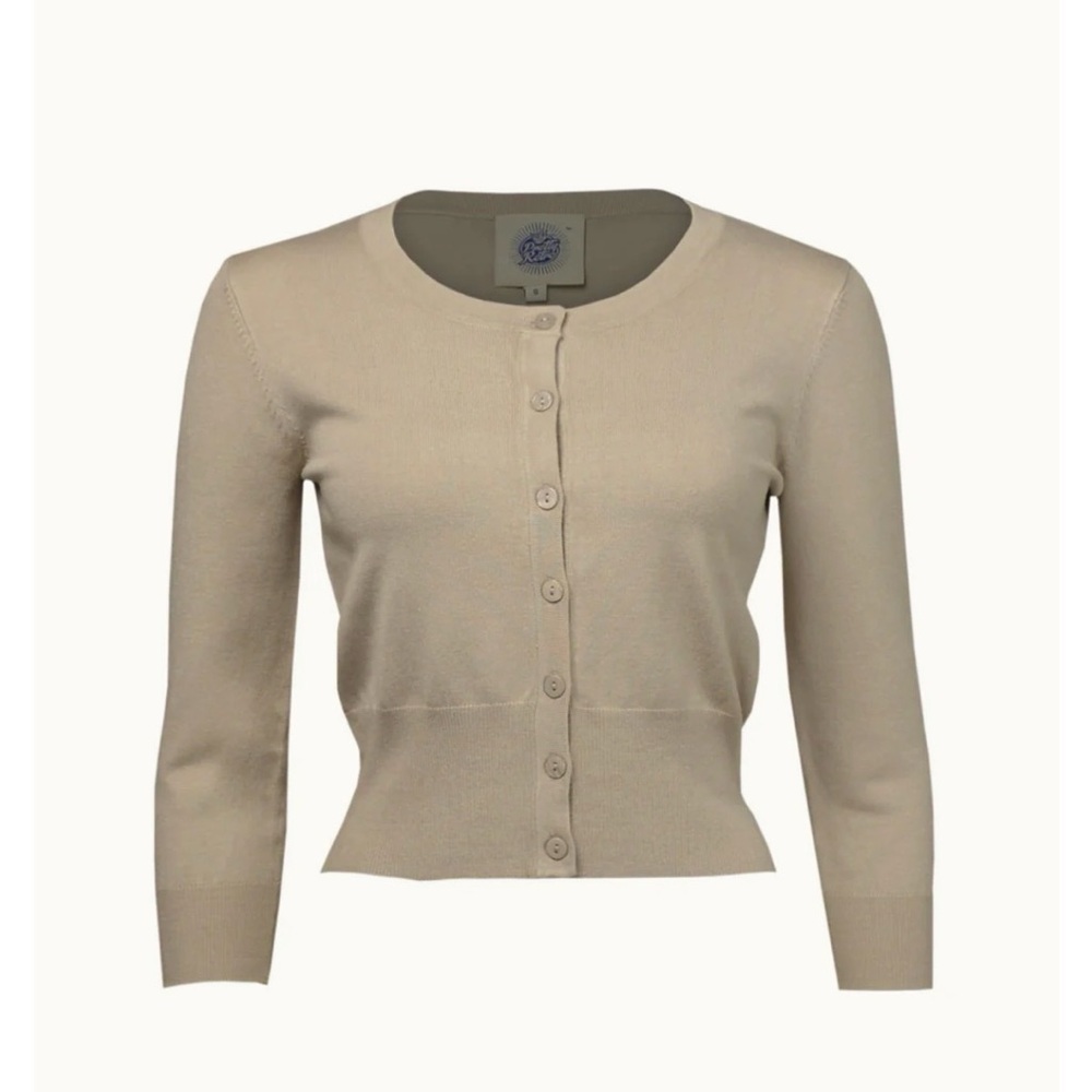 🌷Pretty Retro Pinup Classic Beige Women's Cardigan Sweater